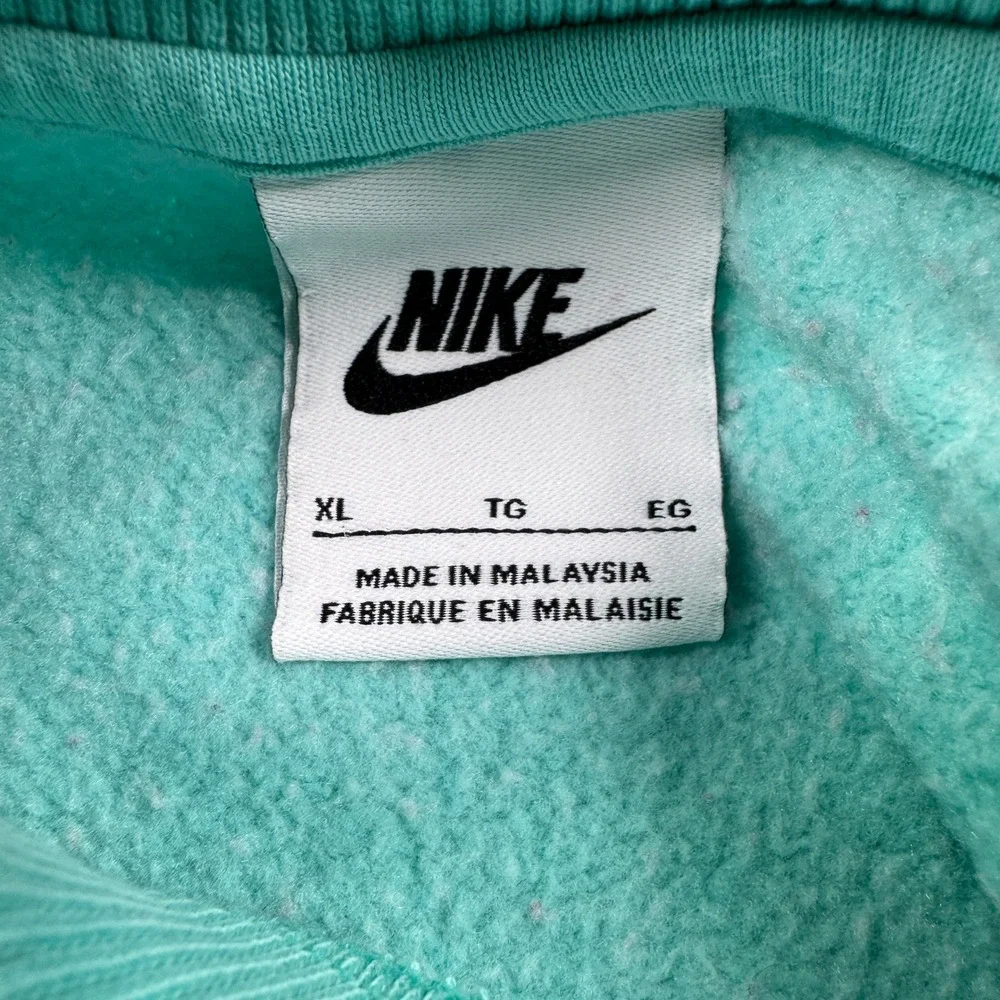 Nike Youth XL Oversized Fleece Crewneck Sweatshirt Teal Embroidered Logo